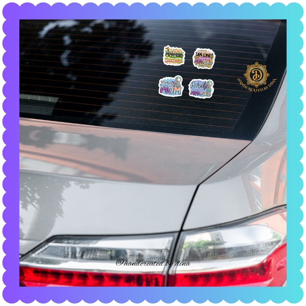 Bubble-free Mermaid Mom Stickers, Mermaid Stickers for Notebooks—Great for Crafting