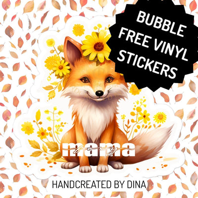 Foxy Mama Bubble-free Sticker, Durable Vinyl Sticker Ideal for Laptops