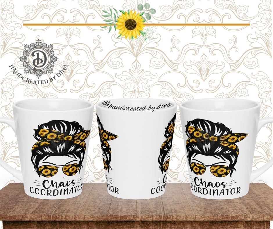 Glossy Latte mug with Girl Print, Elegant Ceramic Mother's Day Mug for Everyday Use, Dishwasher Safe Mug Great For Mum