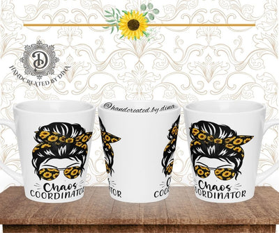 Glossy Latte mug with Girl Print, Elegant Ceramic Mother's Day Mug for Everyday Use, Dishwasher Safe Mug Great For Mum