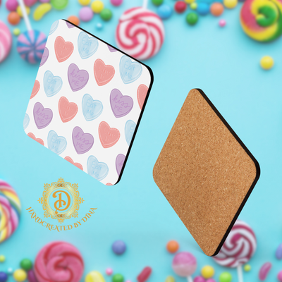 Candy Cork-Back Coaster, Coffee Coaster, Durable Coaster, Desk Accessory, Dining Decor, New Home Gift