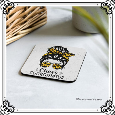 Cork-back coaster set with Girl Print, Perfect Drink Coaster, Eco-Friendly Durable Coaster, Drink Accessory, Table Drink Protector