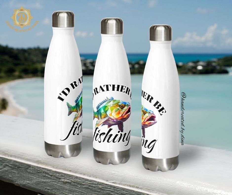 Fishing Stainless Steel Water Bottle, Durable Insulated Drink Container for Sports and Travel, Ideal Gift for Fishing Enthusiasts