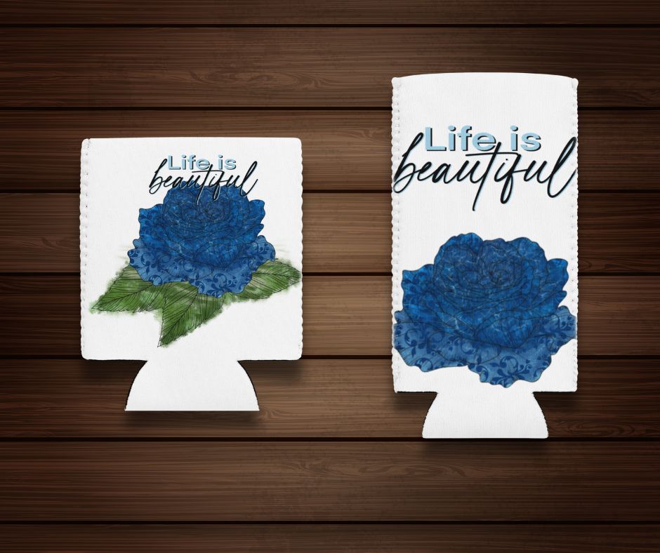 Rose Slim Can Cooler, Tall Drink Holder, Insulated Beverage Sleeve, Party Essential, Great For Events, Drink Keeper