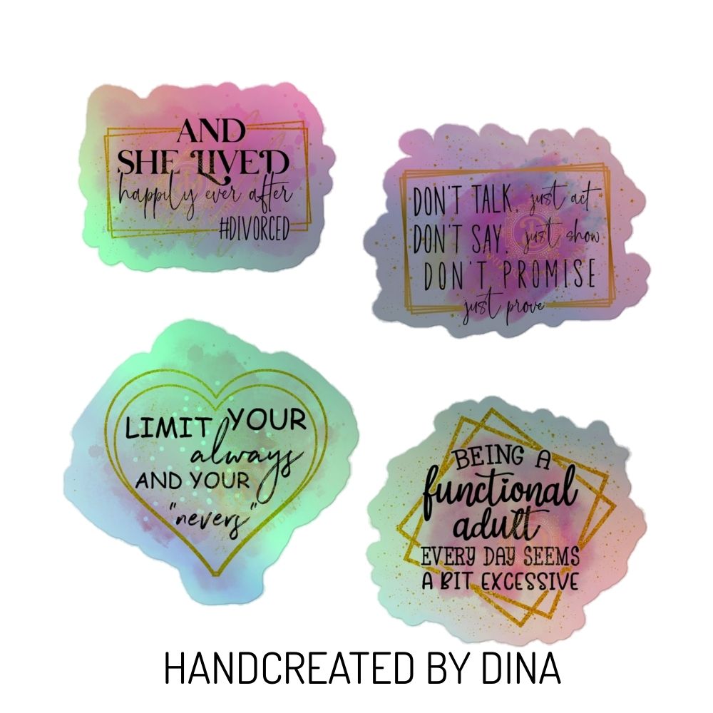 Holographic Affirmation Sticker Set 2, Notebook Sticker Set Perfect for Decorating