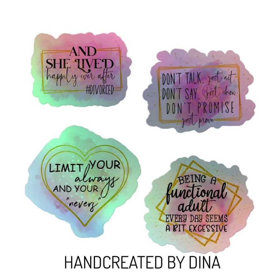 Holographic Affirmation Sticker Set 2, Notebook Sticker Set Perfect for Decorating