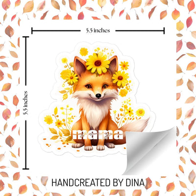 Foxy Mama Bubble-free Sticker, Durable Vinyl Sticker Ideal for Laptops