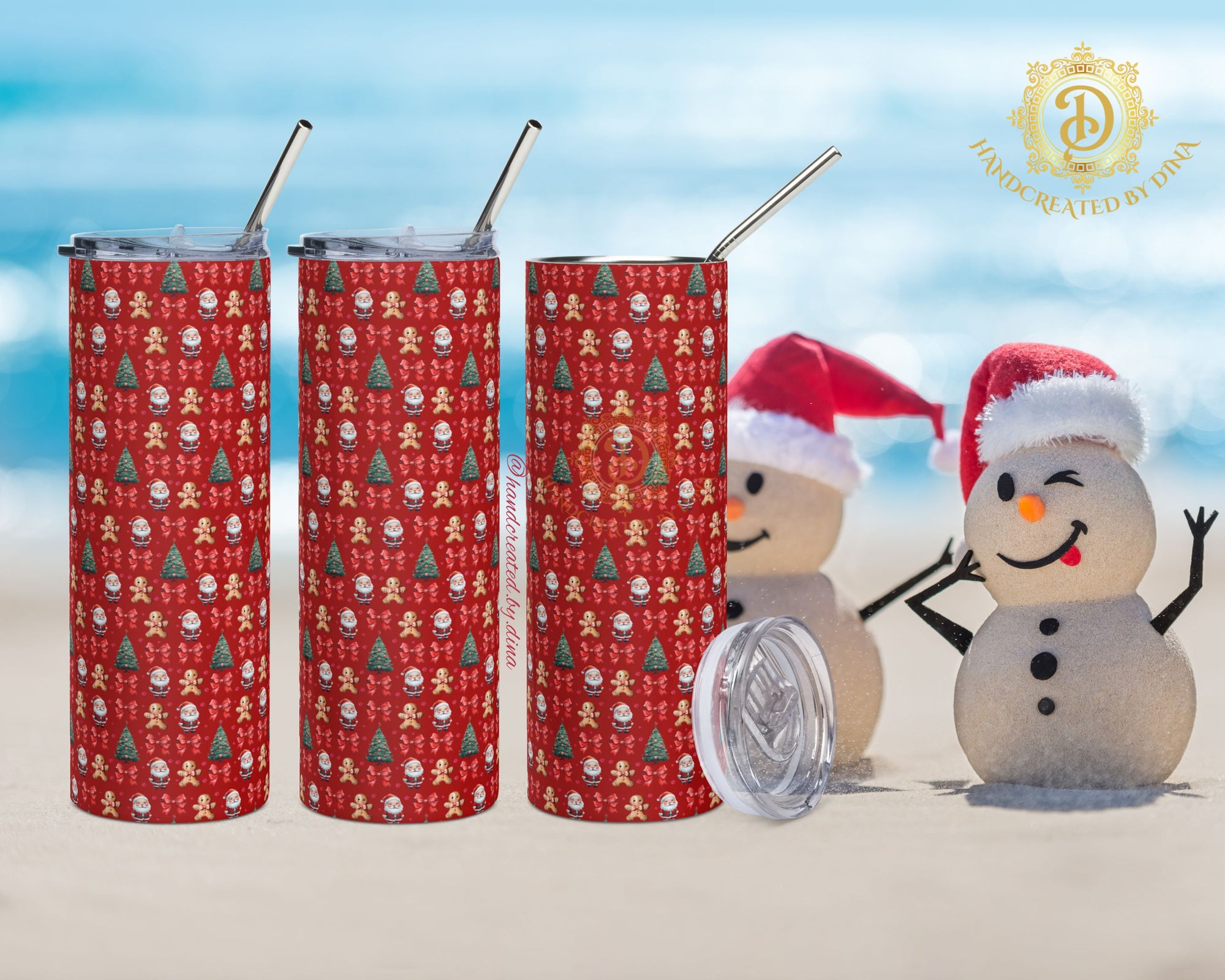 Red Christmas Stainless Steel Tumbler, Stylish Eco-Friendly Drinkware for Everyday Use, Ideal Birthday Gift for Friends & Family