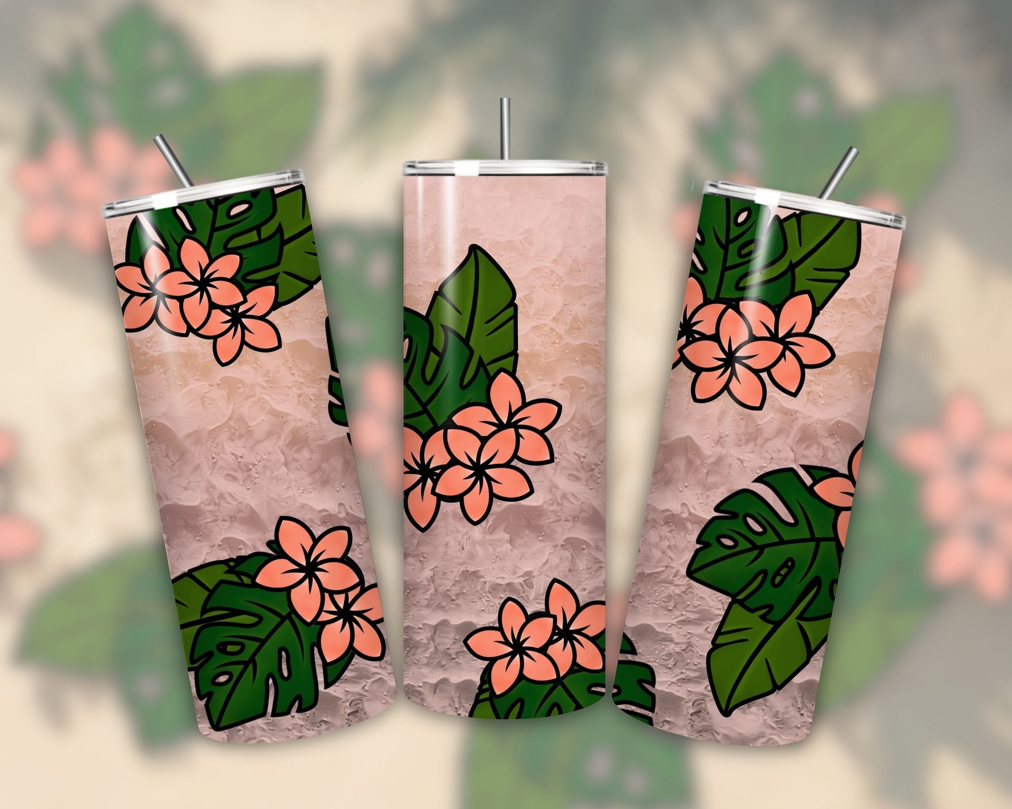 Stainless Steel Tropical Tumbler, Durable Water Bottle for Everyday Hydration, Unique Gift Ideal for Outdoor Adventurers