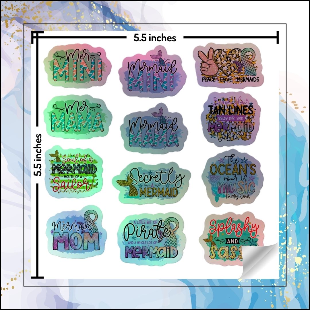 Holographic Mermaid Sticker Set 1