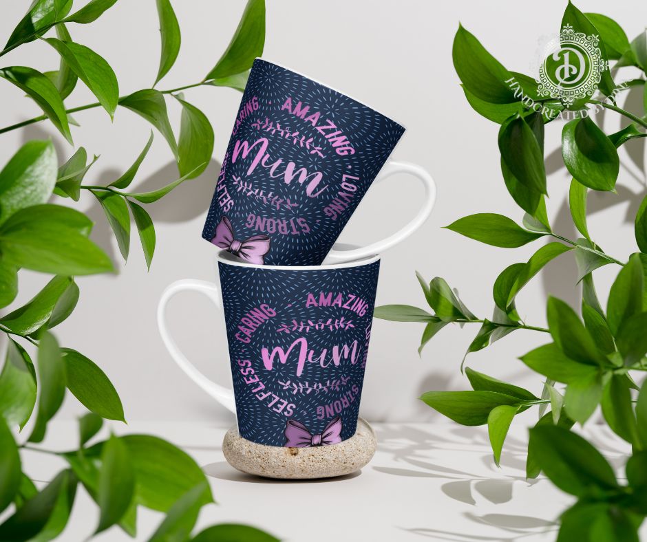 Amazing Mum Glossy Latte mug, Elegant Ceramic Mother's Day Mug for Everyday Use, Dishwasher Safe Mug Great For Mum