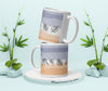Glossy White Leaf Mug, Ceramic Coffee Mug, Tea Lover Cup, Customised Mug, White Mug Gift, Work from Home White Glossy Mug
