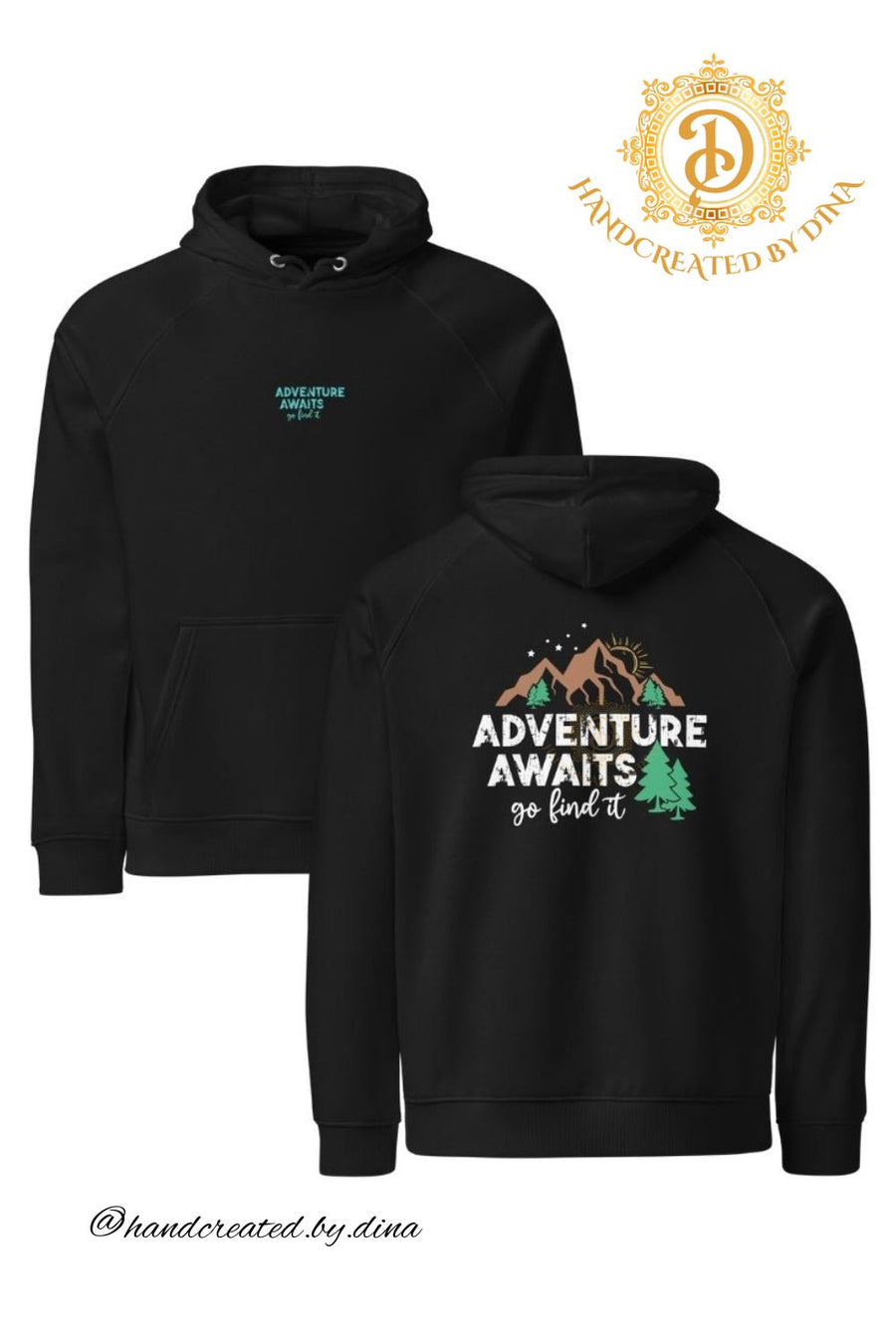 Adventure Awaits Unisex Eco Raglan Hoodie