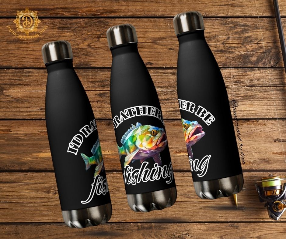 Fishing Stainless Steel Water Bottle, Durable Insulated Drink Container for Sports and Travel, Ideal Gift for Fishing Enthusiasts