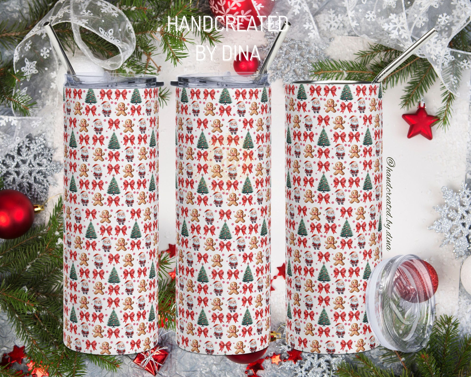 Christmas Print Stainless Steel Tumbler, Durable Insulated Travel Cup for Hot or Cold Beverages, Perfect Gift for Outdoors Enthusiasts