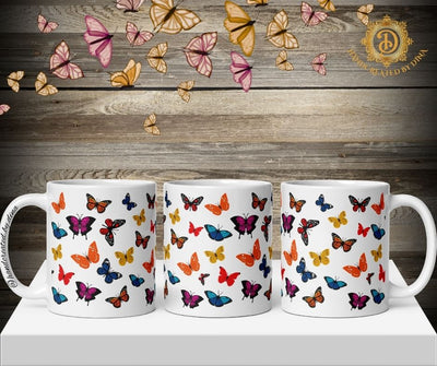 Glossy White Butterfly Mug, Elegant Coffee Cup for Tea Lovers, Ideal Gift for Co-Workers
