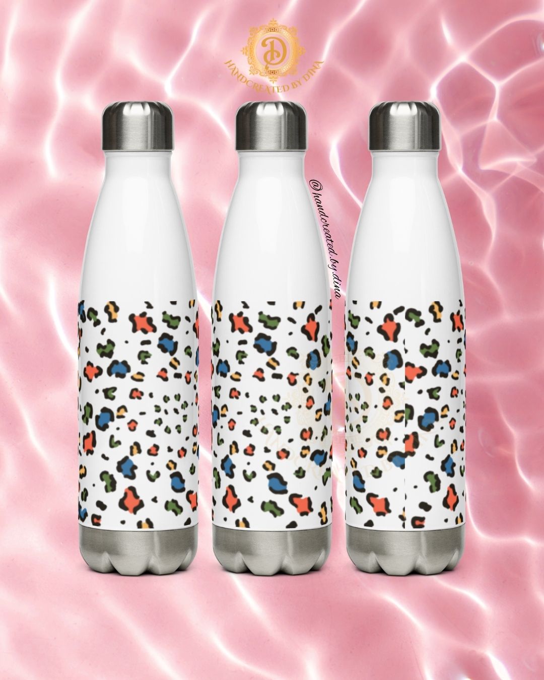 Leopard Print Stainless Steel Water Bottle, Stylish Reusable Drinkware for Daily Hydration, Great Gift for Eco-Conscious Friends