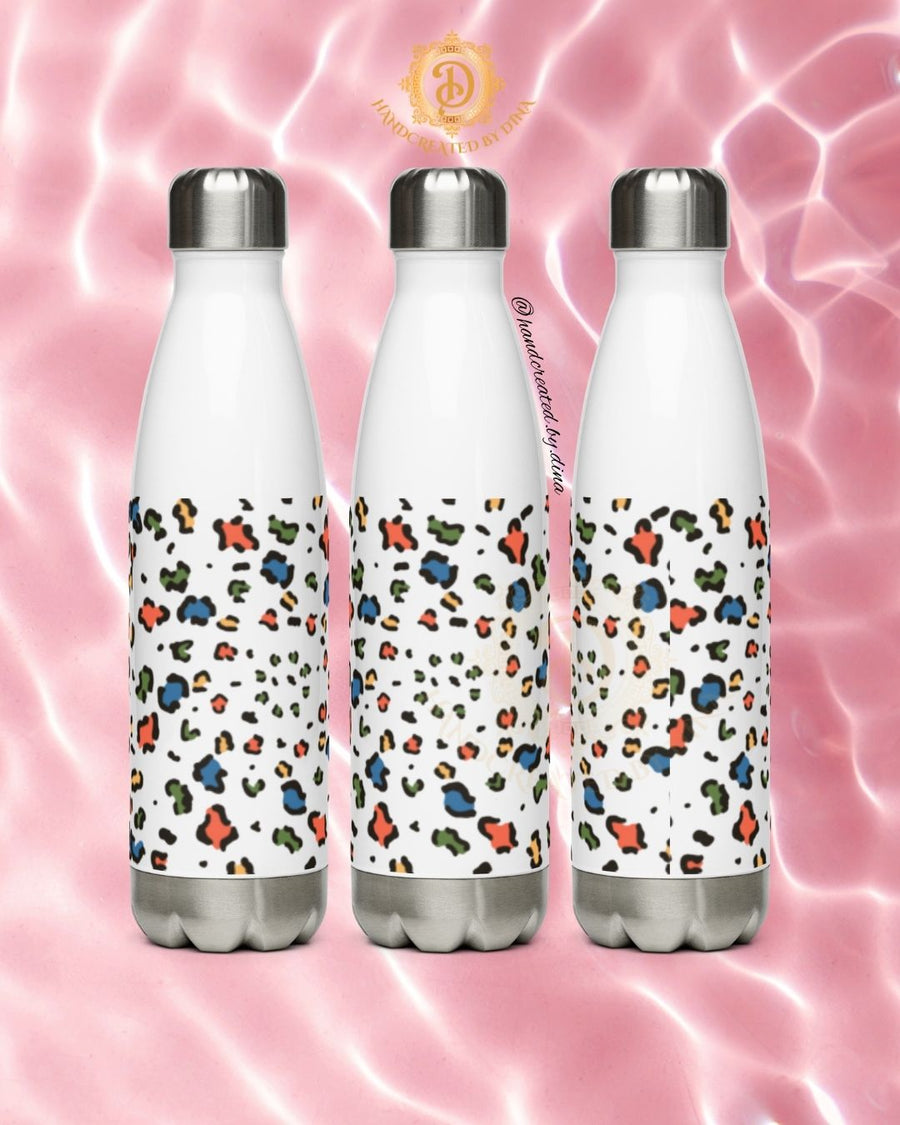 Leopard Print Stainless Steel Water Bottle, Stylish Reusable Drinkware for Daily Hydration, Great Gift for Eco-Conscious Friends