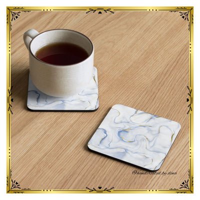 Marbled Cork-Back Coaster Collection, Eco-Friendly Drink Coasters to Protect Surfaces, Great Gift for Newlyweds or Friends