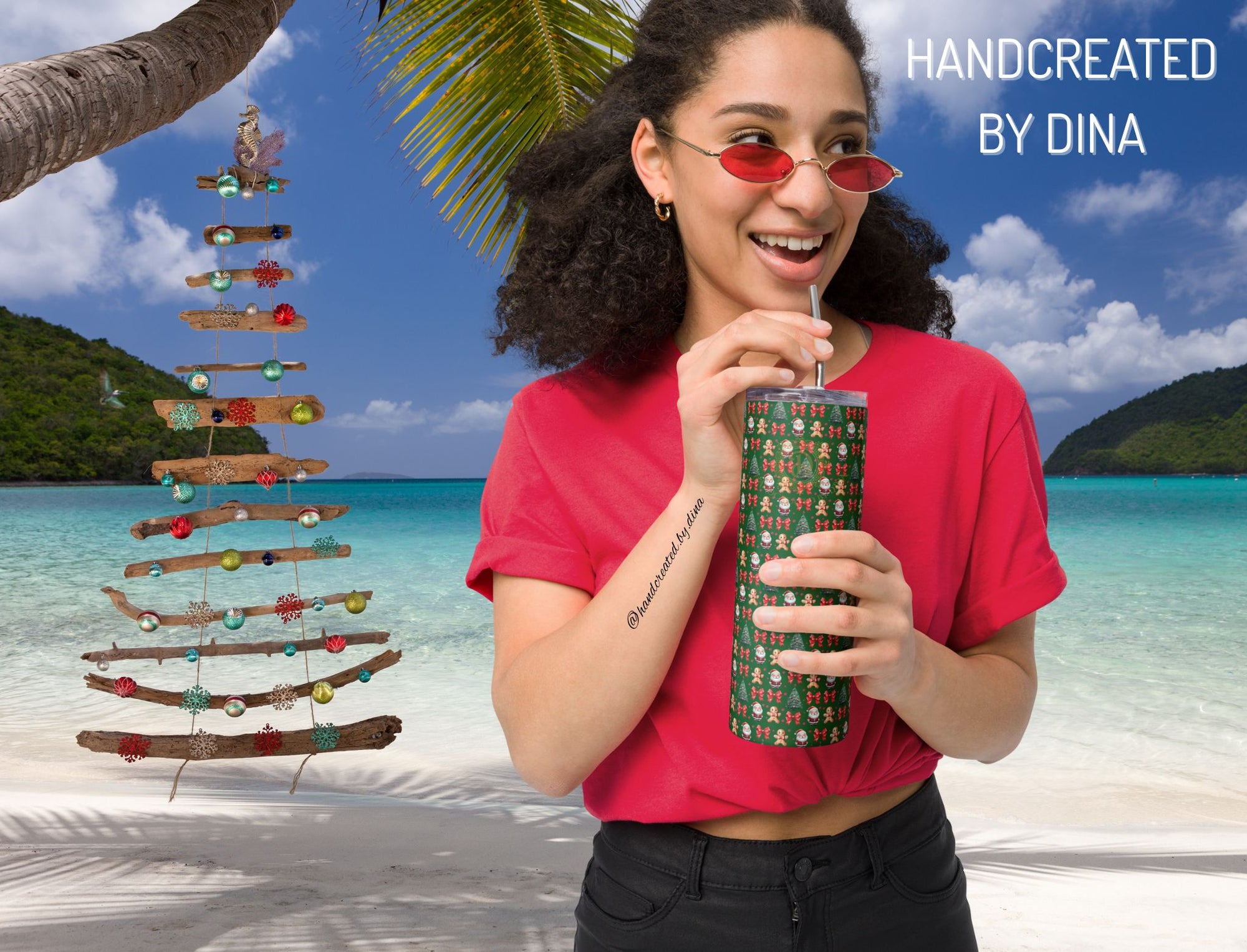 Green Christmas Print Stainless Steel Tumbler - Durable and Stylish Drinkware for Everyday Use - Ideal Gift for Birthdays or Special Occasions