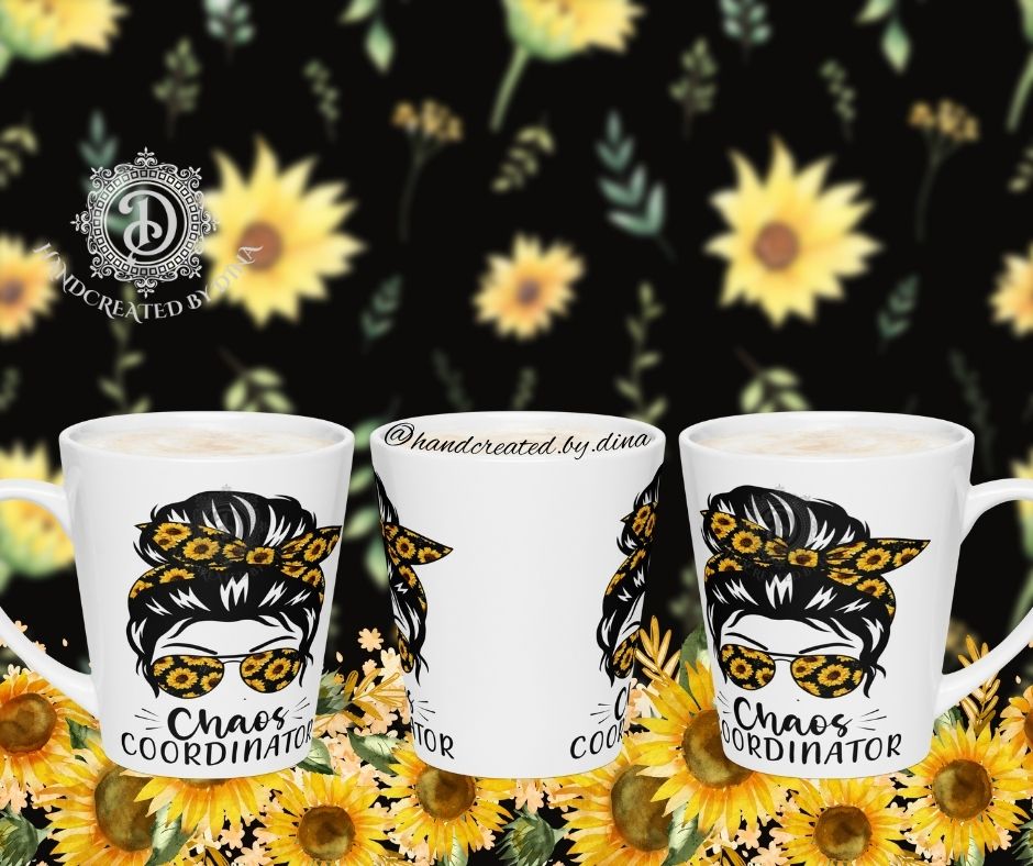 Glossy Latte mug with Girl Print, Elegant Ceramic Mother's Day Mug for Everyday Use, Dishwasher Safe Mug Great For Mum