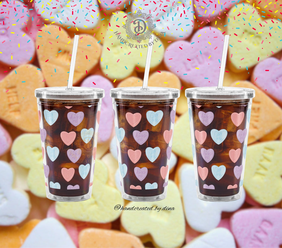 Transparent Plastic Candy Tumbler, Spill-Proof Cup, Clear Travel Mug, Reusable Drink Container, Eco-Friendly Tumbler, Gift