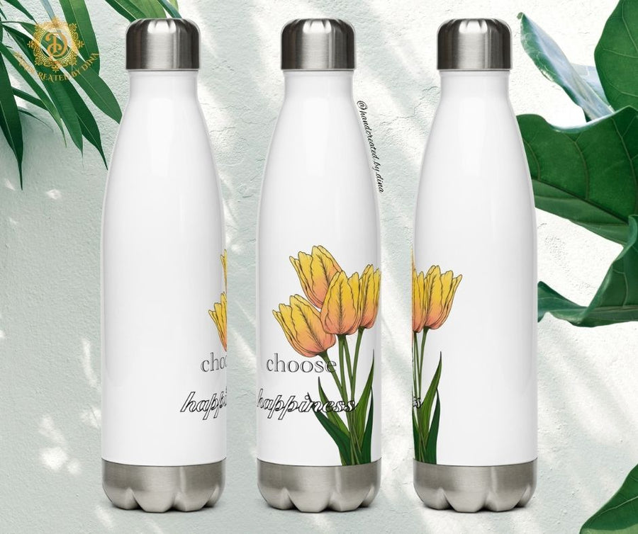 Tulip Stainless Steel Water Bottle, Sleek Insulated Design to Keep Drinks Cold or Hot, Ideal Gift for Fitness Enthusiasts
