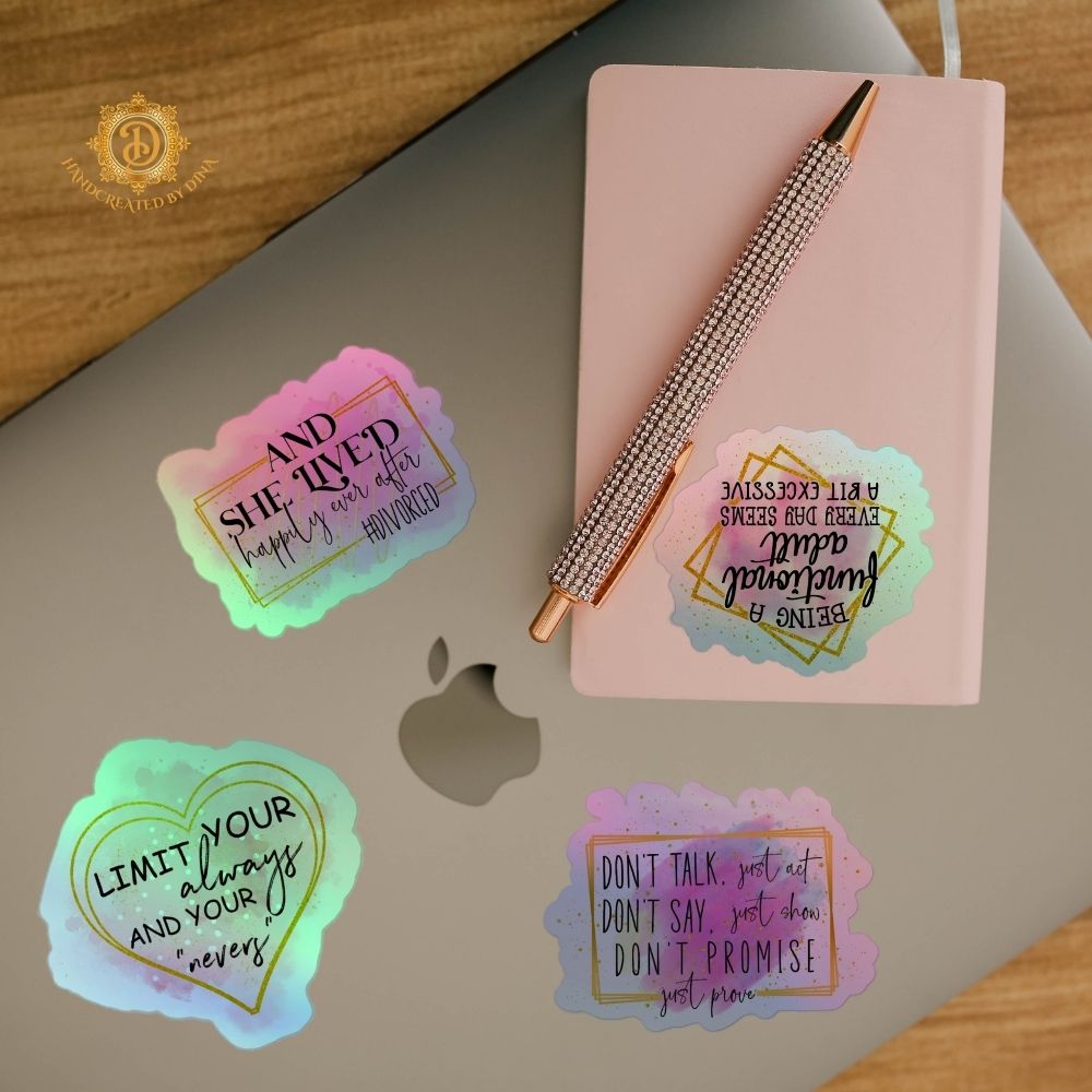 Holographic Affirmation Sticker Set 2, Notebook Sticker Set Perfect for Decorating