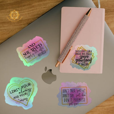 Holographic Affirmation Sticker Set 2, Notebook Sticker Set Perfect for Decorating