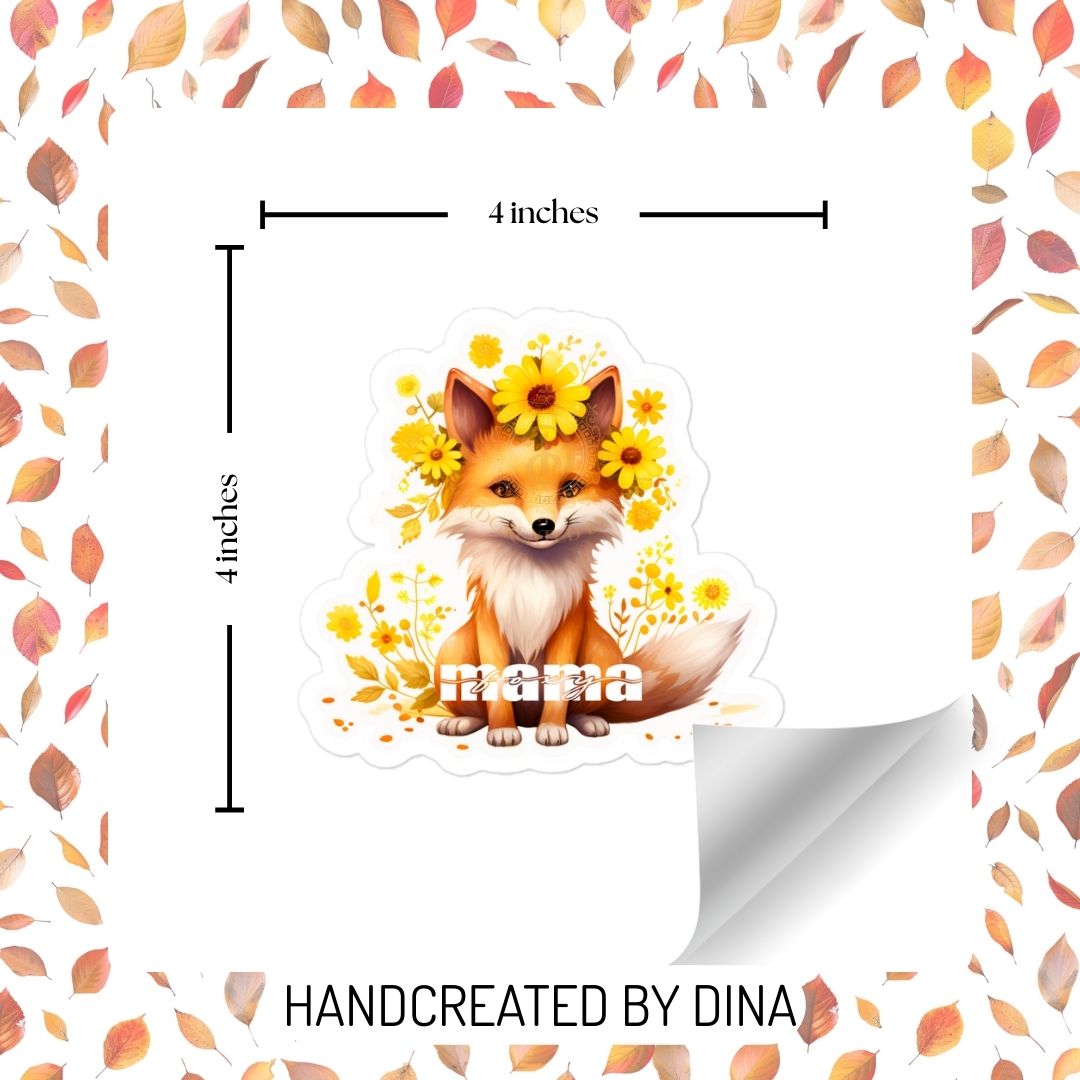 Foxy Mama Bubble-free Sticker, Durable Vinyl Sticker Ideal for Laptops