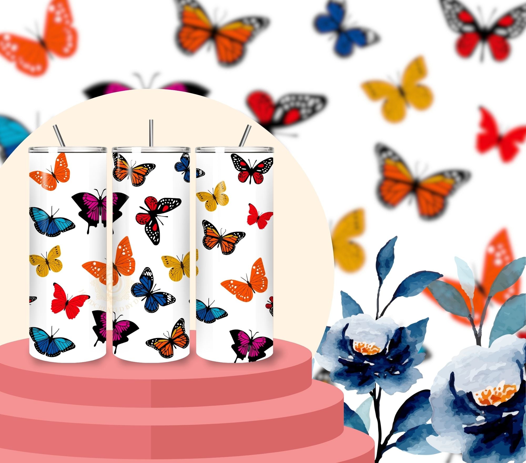 Butterfly Stainless Steel Tumbler, Durable Water Bottle for Everyday Hydration, Unique Gift Idea for Outdoor Adventurers