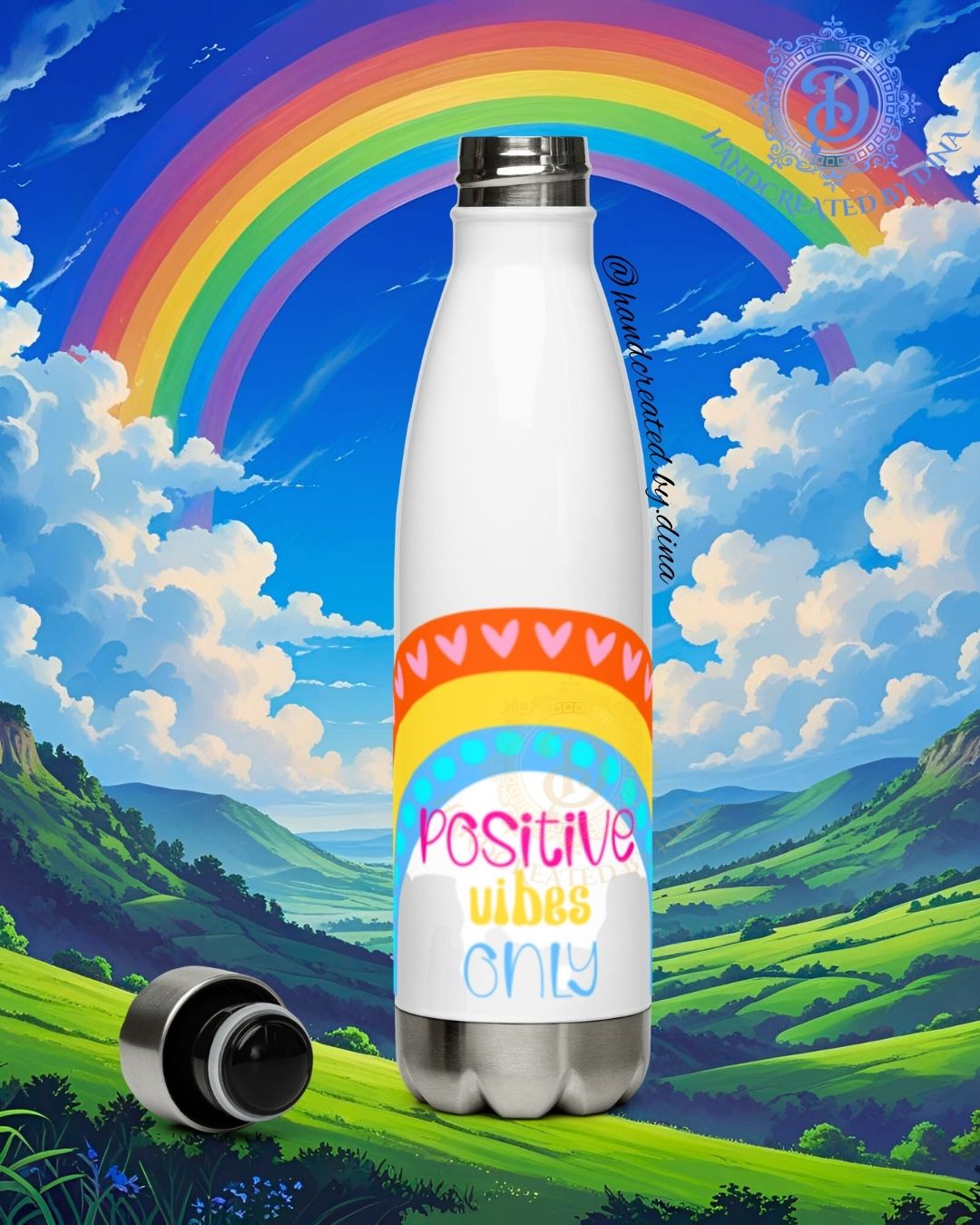 Positive Rainbow Stainless Steel Water Bottle, Insulated Travel Flask for Hydration on-the-go, Perfect for Eco-Friendly Gifts