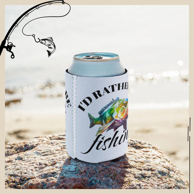 Fishing Can Cooler, Insulated Beer Holder, Slim Line Beverage Cooler Perfect For Her, Great For Him