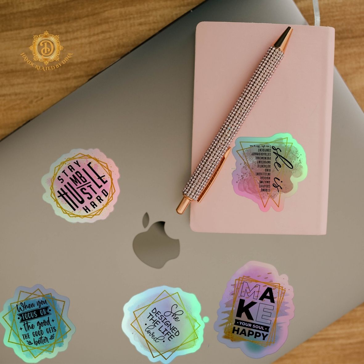Holographic Affirmation Sticker Set 1, Durable Vinyl Notebook Sticker Set Perfect for Crafting