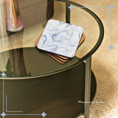 Marbled Cork-Back Coaster Collection, Eco-Friendly Drink Coasters to Protect Surfaces, Great Gift for Newlyweds or Friends