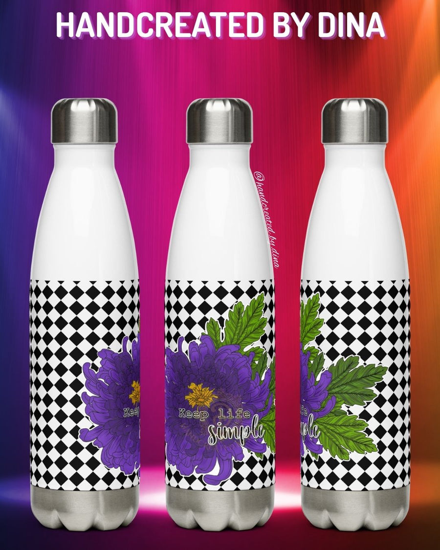 Chrysanthemum Stainless Steel Water Bottle, Durable Insulated Drink Container for Sports and Travel, Ideal Gift for Fitness Enthusiasts