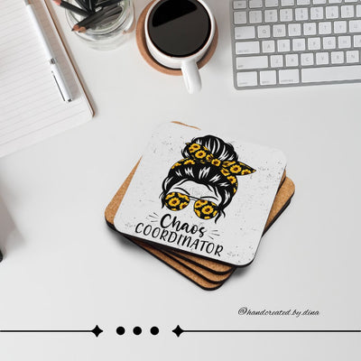 Cork-back coaster set with Girl Print, Perfect Drink Coaster, Eco-Friendly Durable Coaster, Drink Accessory, Table Drink Protector