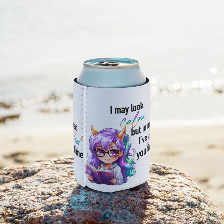 I May Be Calm Can Cooler, Drink Insulator, Beverage Chiller, Travel Drink Holder, Camping Gear, Outdoor Picnic, Tailgating Essential