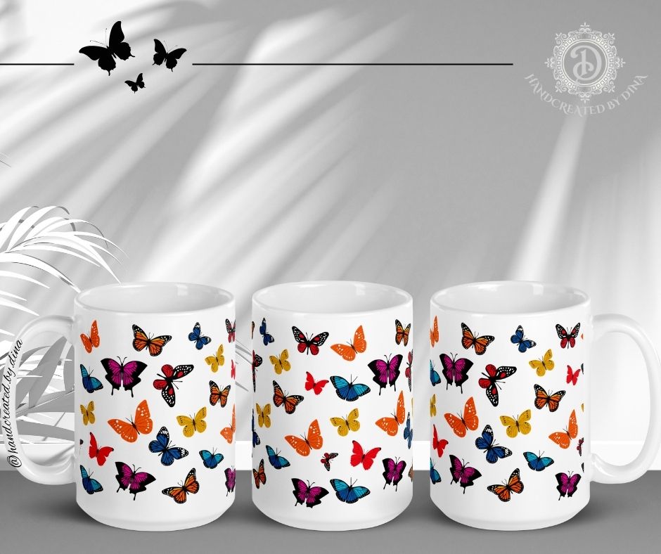 Glossy White Butterfly Mug, Elegant Coffee Cup for Tea Lovers, Ideal Gift for Co-Workers