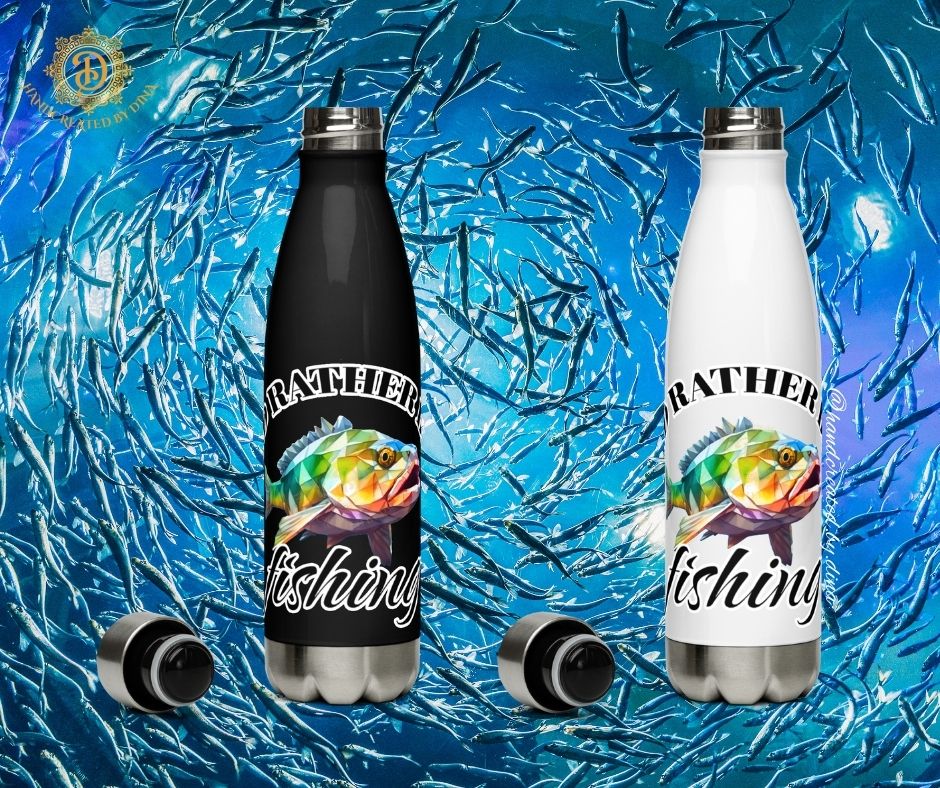 Fishing Stainless Steel Water Bottle, Durable Insulated Drink Container for Sports and Travel, Ideal Gift for Fishing Enthusiasts