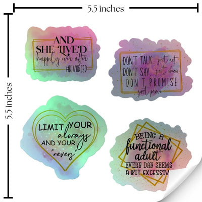 Holographic Affirmation Sticker Set 2, Notebook Sticker Set Perfect for Decorating