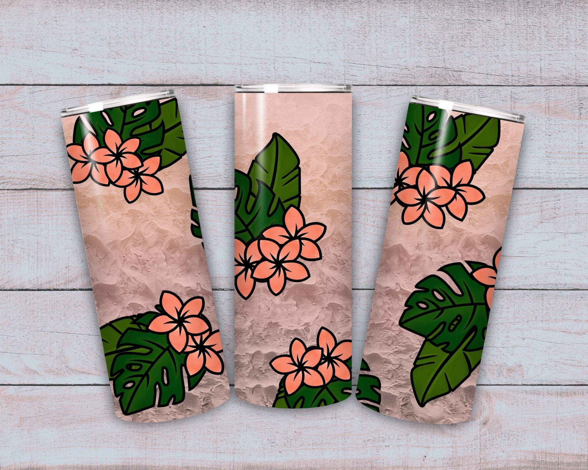 Stainless Steel Tropical Tumbler, Durable Water Bottle for Everyday Hydration, Unique Gift Ideal for Outdoor Adventurers