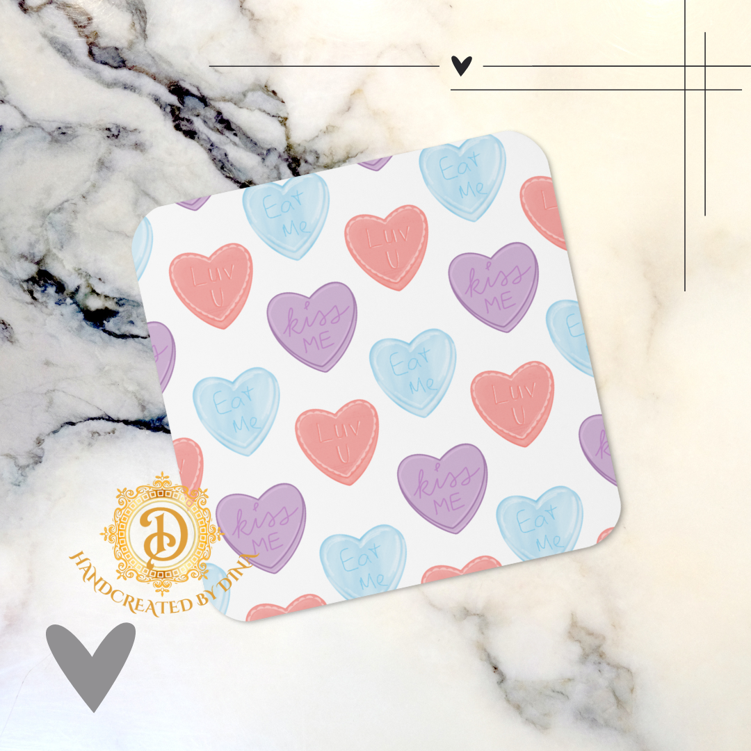 Candy Cork-Back Coaster, Coffee Coaster, Durable Coaster, Desk Accessory, Dining Decor, New Home Gift