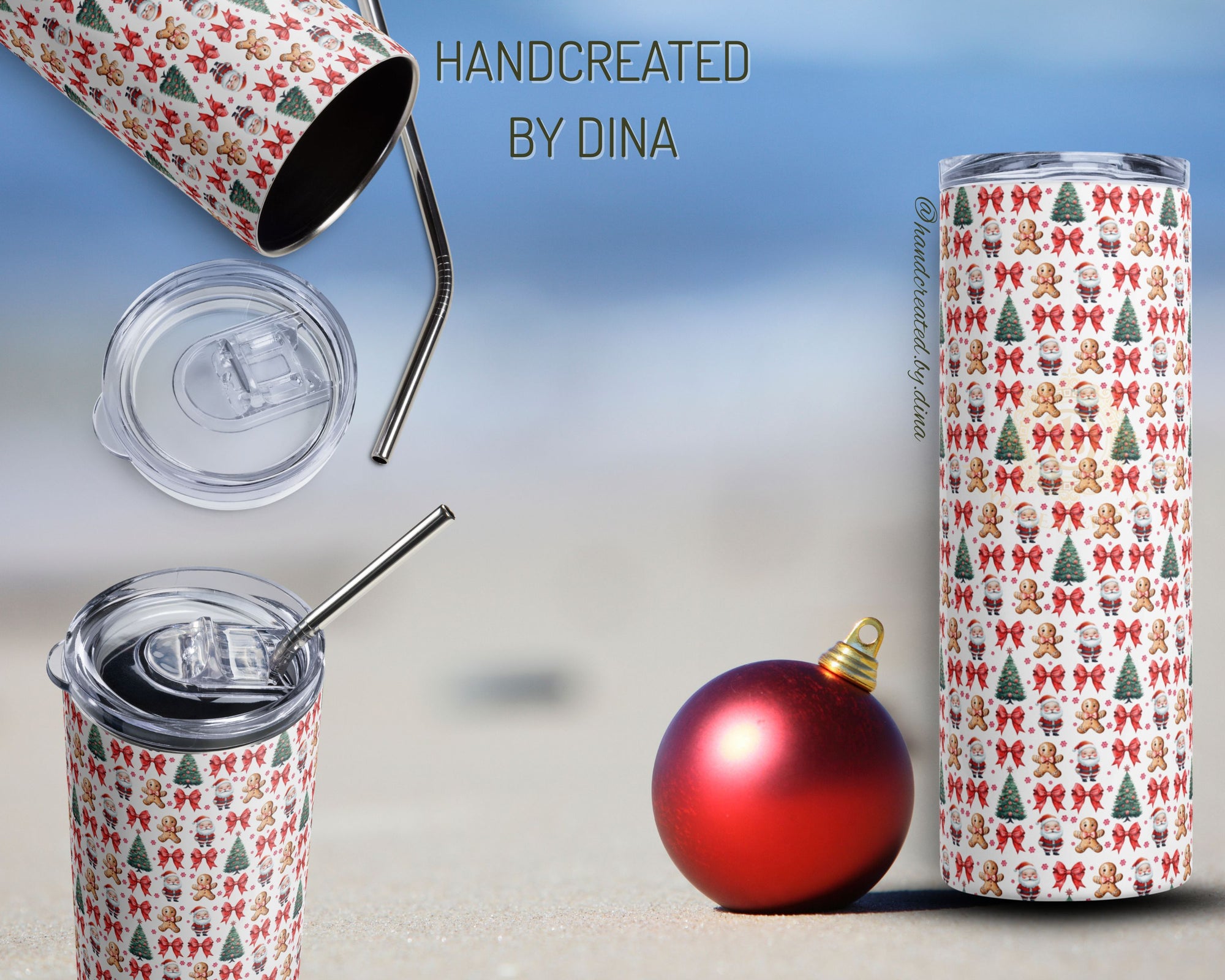 Christmas Print Stainless Steel Tumbler, Durable Insulated Travel Cup for Hot or Cold Beverages, Perfect Gift for Outdoors Enthusiasts
