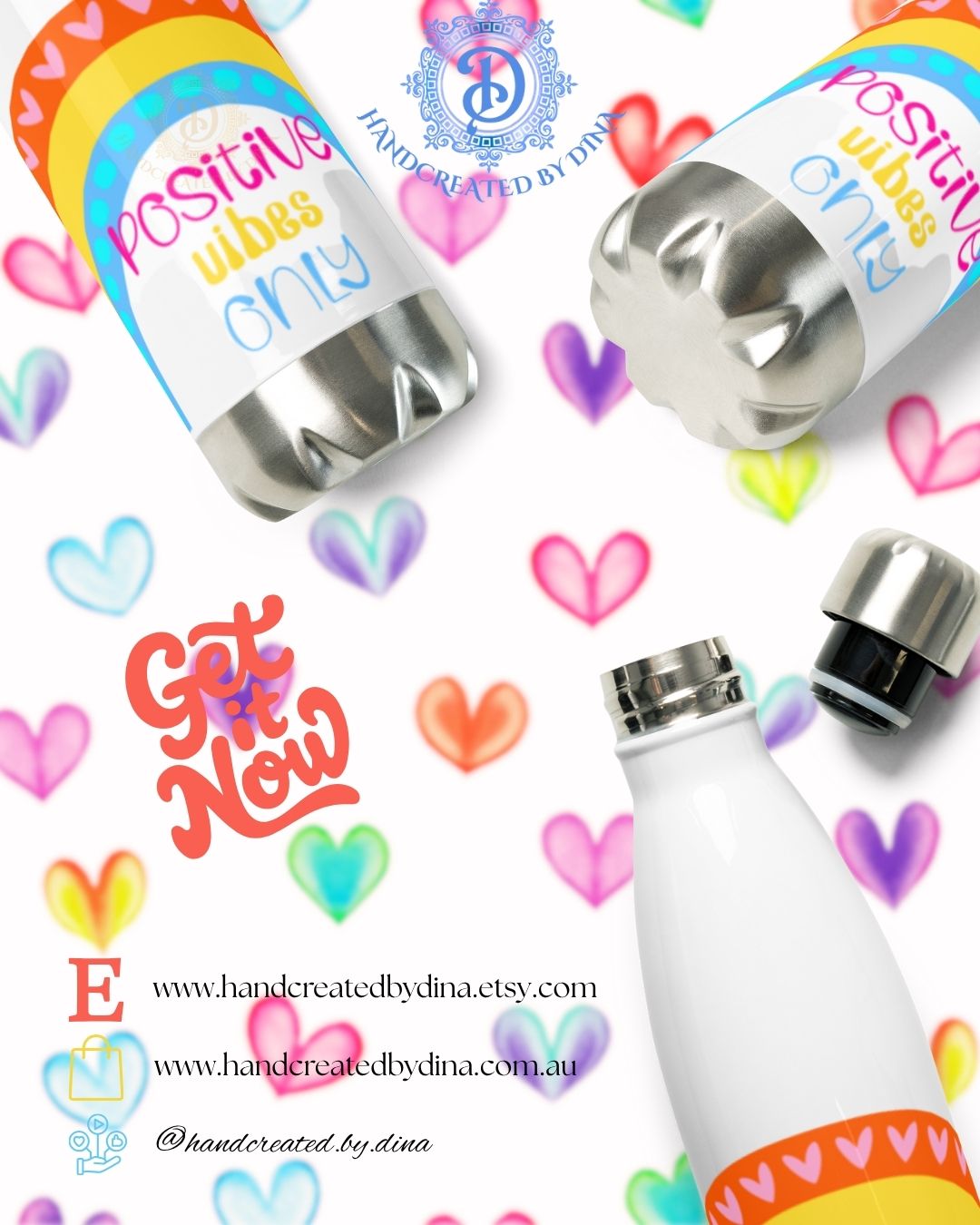 Positive Rainbow Stainless Steel Water Bottle, Insulated Travel Flask for Hydration on-the-go, Perfect for Eco-Friendly Gifts