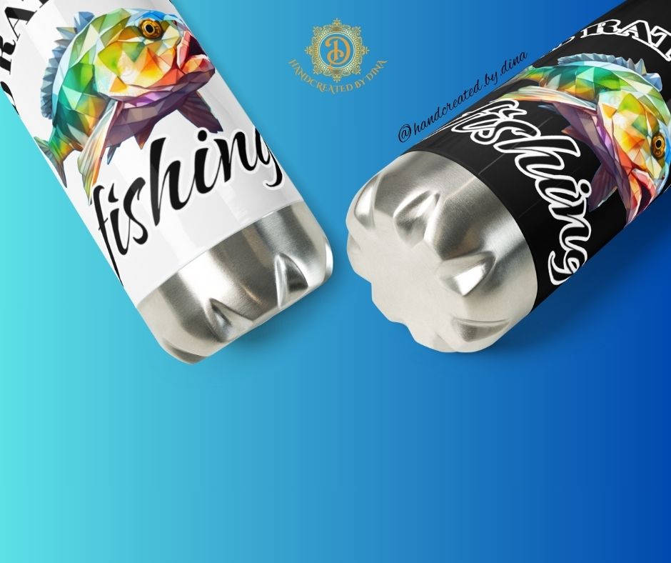 Fishing Stainless Steel Water Bottle, Durable Insulated Drink Container for Sports and Travel, Ideal Gift for Fishing Enthusiasts