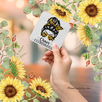 Cork-back coaster set with Girl Print, Perfect Drink Coaster, Eco-Friendly Durable Coaster, Drink Accessory, Table Drink Protector