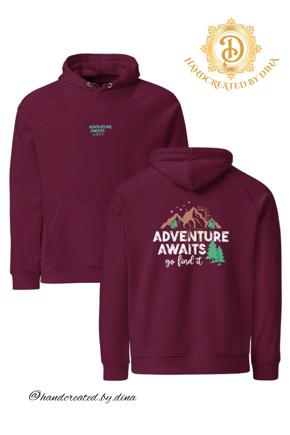 Adventure Awaits Unisex Eco Raglan Hoodie