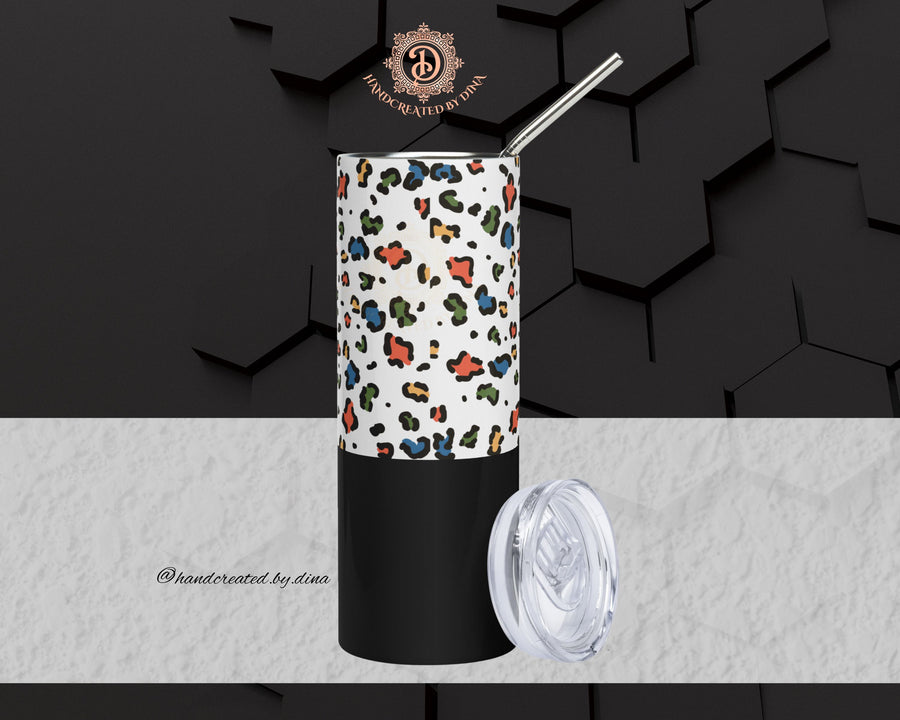 Leopard Print Stainless Steel Tumbler, Eco-Friendly Stylish Drinkware for Everyday Use