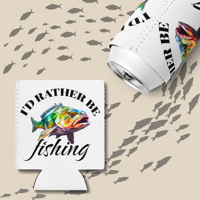 Fishing Can Cooler, Insulated Beer Holder, Slim Line Beverage Cooler Perfect For Her, Great For Him